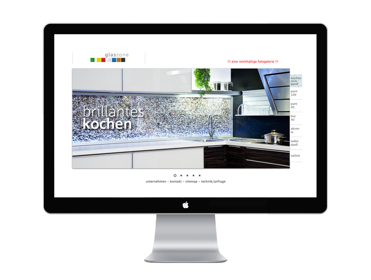Glaszone Webseite Desktop