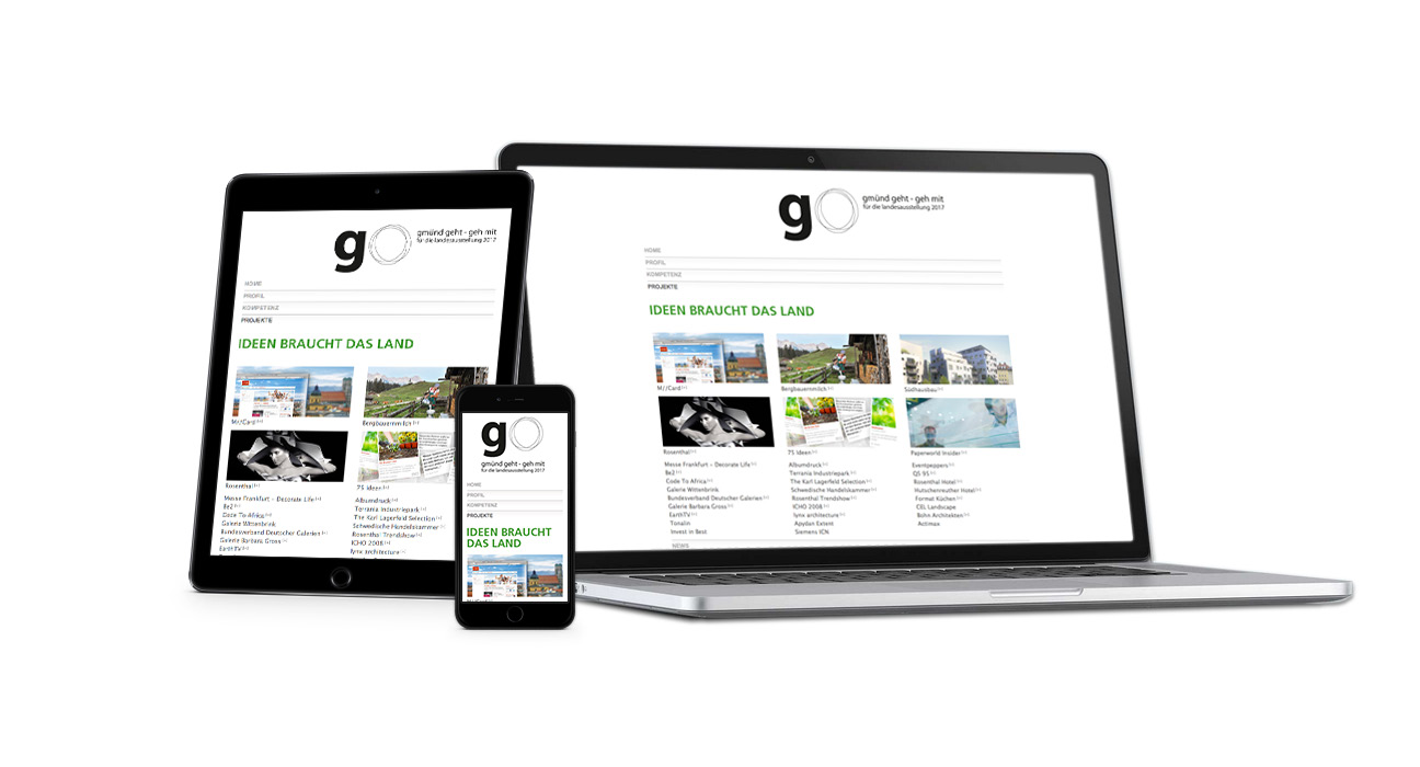 go 17 responsive Webdesign - Desktop, Tablet, Smartphone