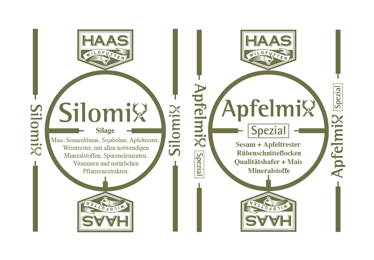 Haas Wildfutter Corporate Design Verpackung Produktsäcke
