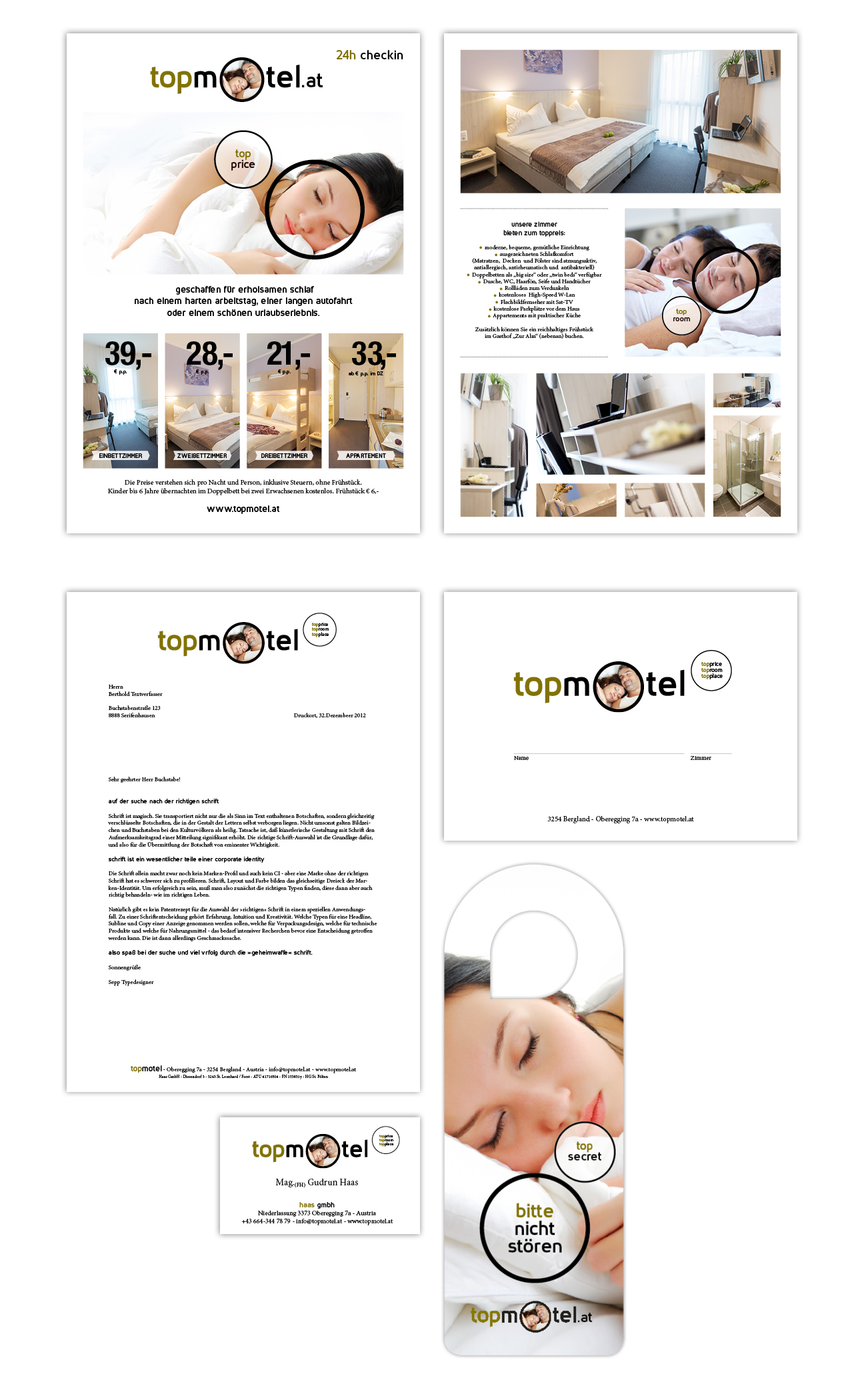 Topmotel Corporate Identity Drucksorten